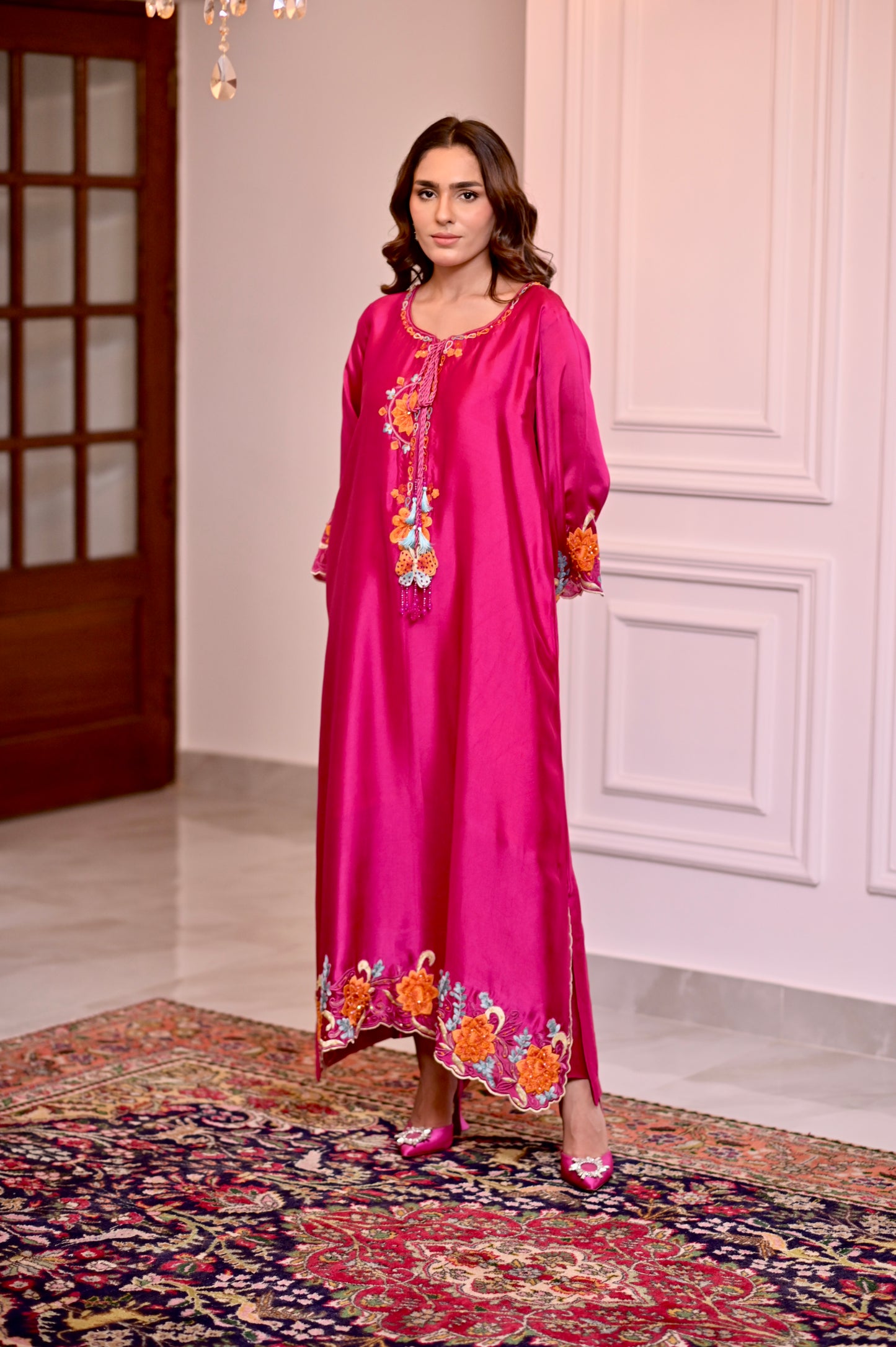 Magenta Flutter Kaftan