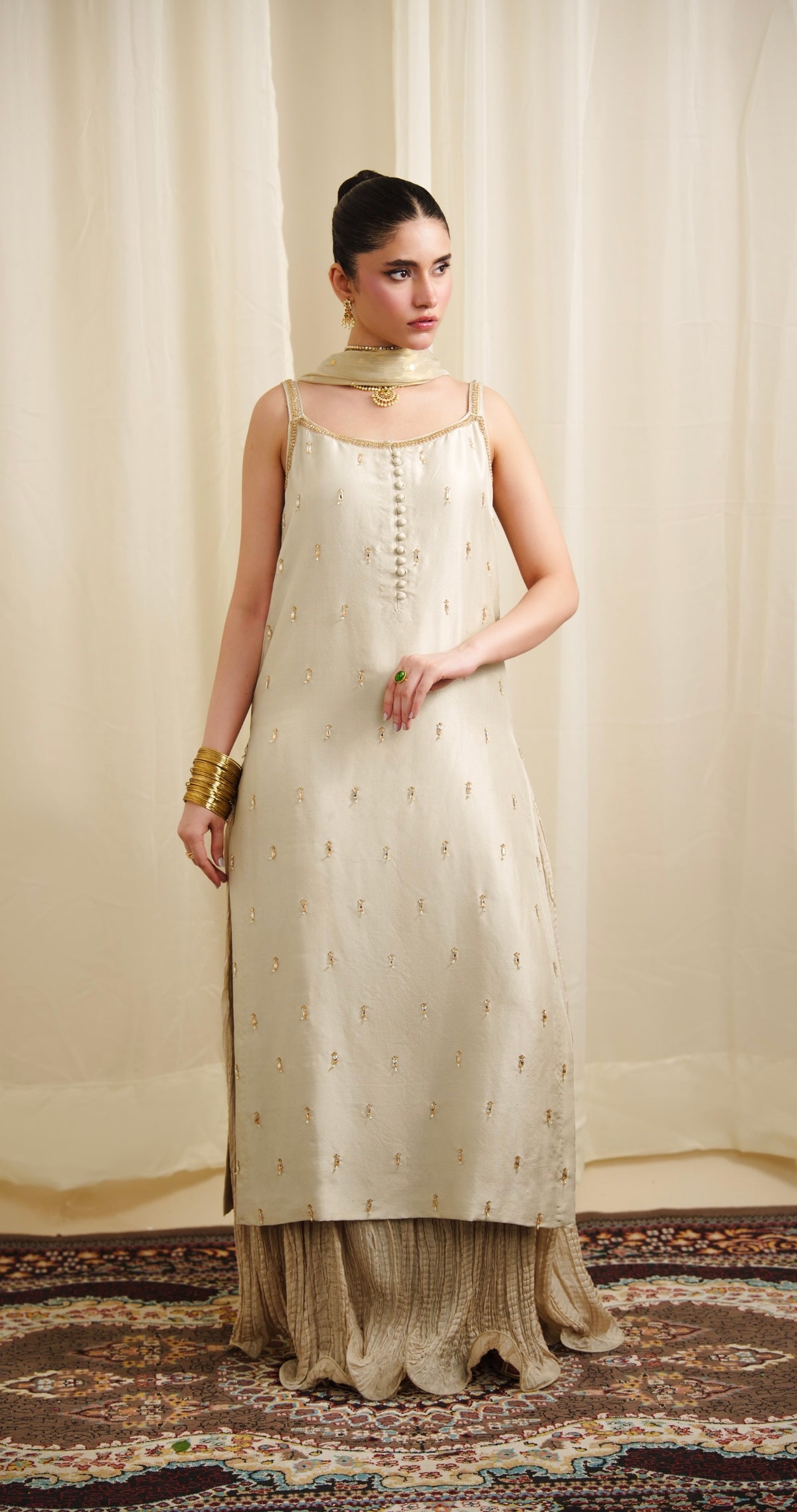 Ivory Jeweled (Long shirt)
