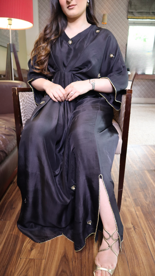 Pure Silk Black Kaftan