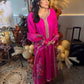 Hot Pink Embellished Silk Set