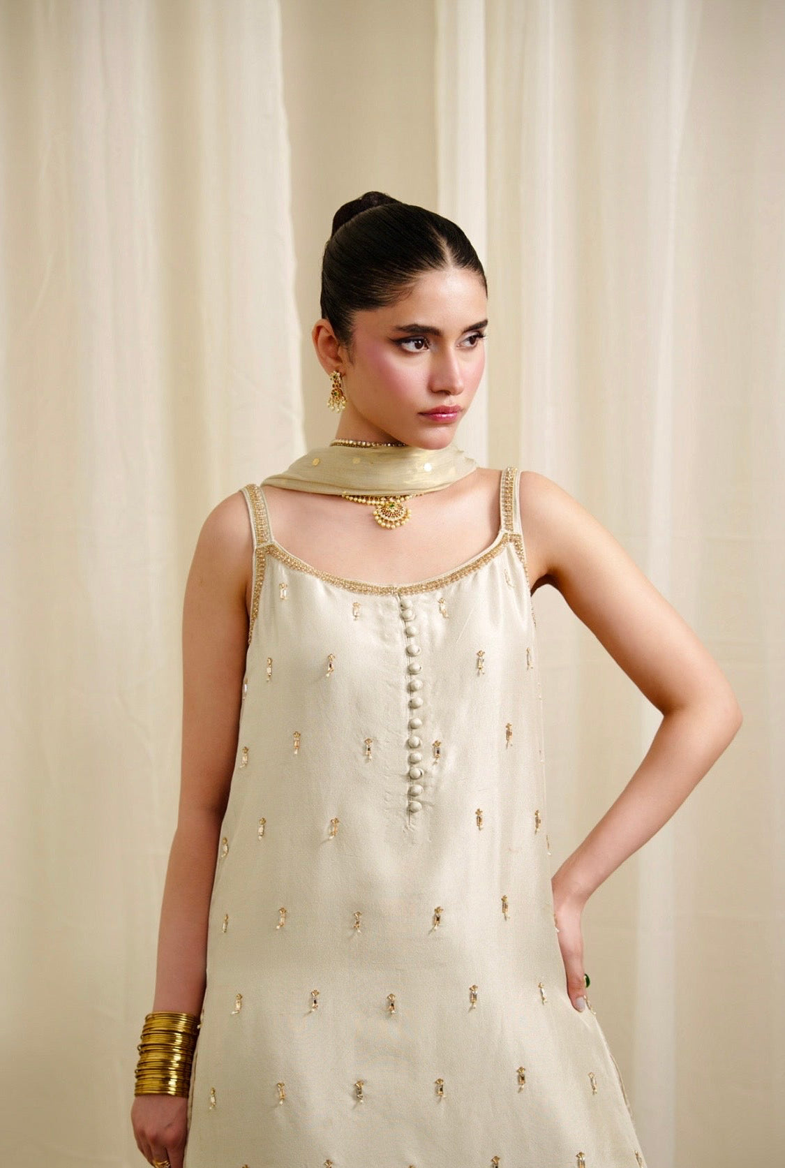 Ivory Jeweled (Long shirt)