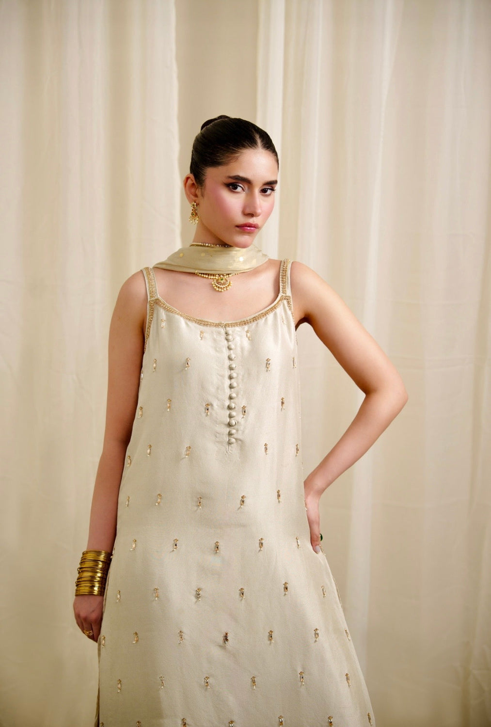 Ivory Jeweled (Long shirt)