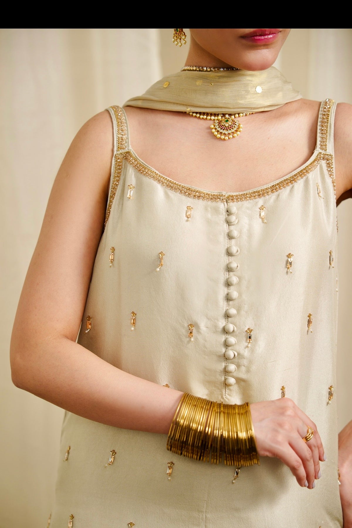 Ivory Jeweled (Long shirt)