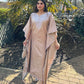 Scalloped Silk Kaftan - Biscuit Beige