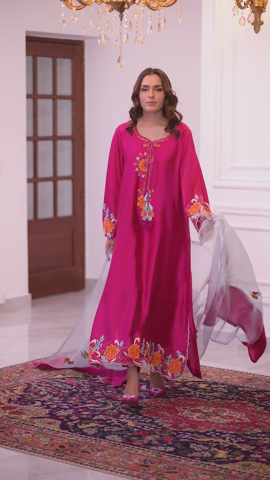 Magenta Flutter Kaftan