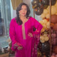 Hot Pink Embellished Silk Set