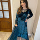 Velvet Suit with Cutwork Neckline (3 Piece)