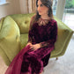 Velvet Suit with Cutwork Neckline (3 Piece)